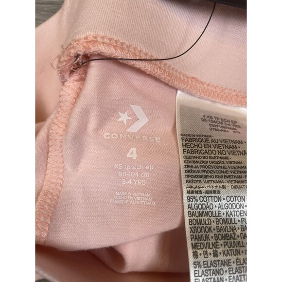 Converse Leggings Girls Size 4 XS 3 - 4 Years old Pink w/ Logo Lettering  NEW - Picture 10 of 12